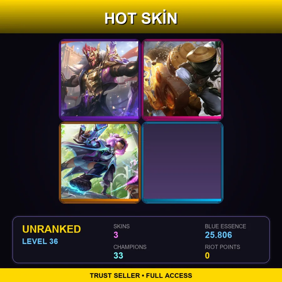 EUNE | Lv36 | Unranked | 3 Skin | 33 Champ
