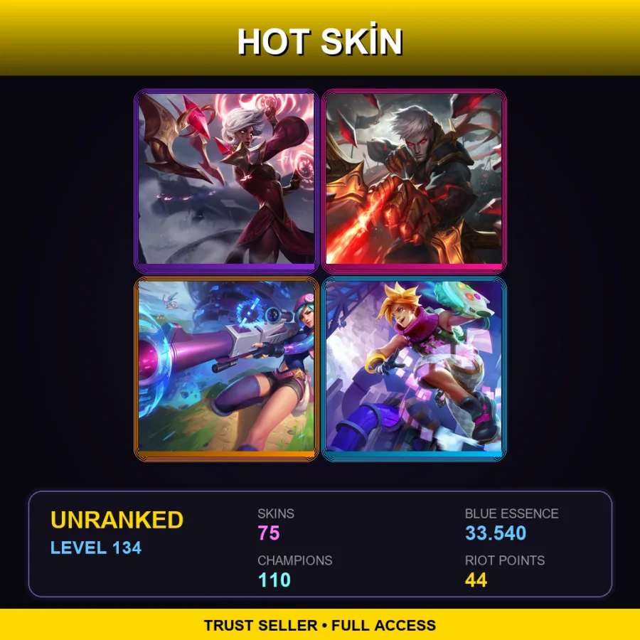 LAS | Lv134 | Unranked | 75 Skin | 110 Champ