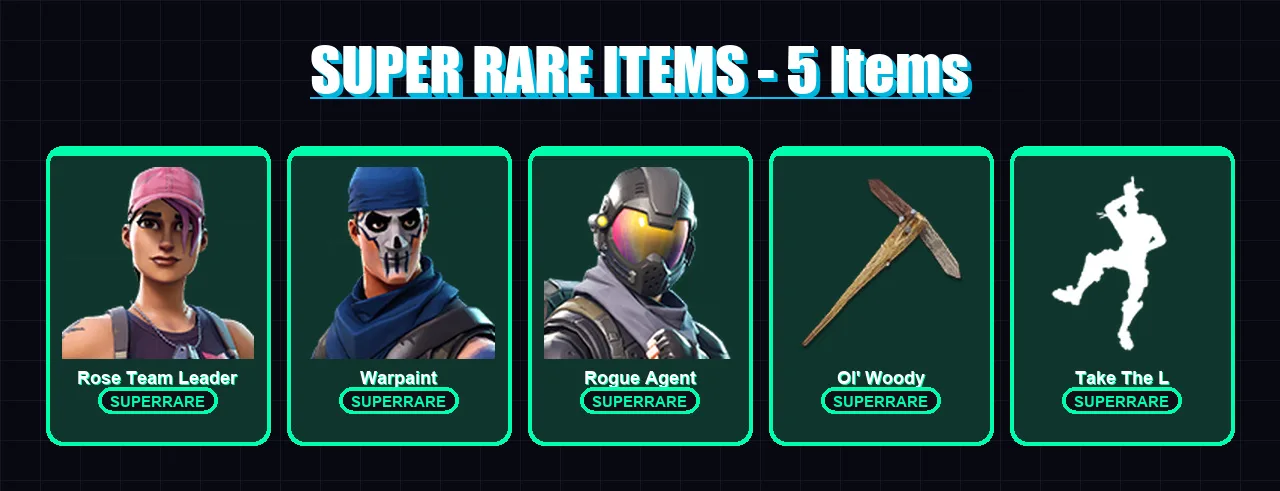 [PC/PSN] | Rose Team Leader | Warpaint | Rogue Agent | Maxx Speed | Gunnar | 53 skin | 55 pickaxe | 41 emote | 31 glider | Lv290