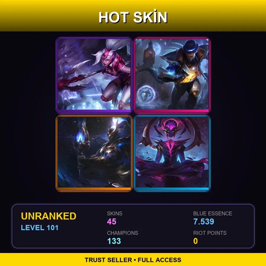 VN | Lv101 | Unranked | 45 Skin | 133 Champ