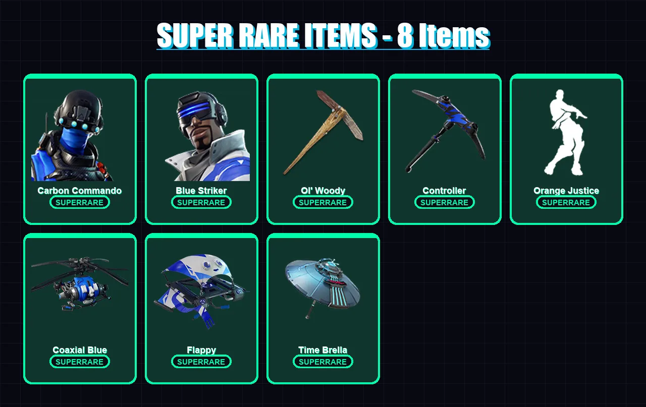 [PC/XBOX] | Carbon Commando | Blue Striker | Spectra Knight | Omegarok | Gear Specialist Maya | 50 skin | 61 pickaxe | 44 emote | 63 glider | Lv854