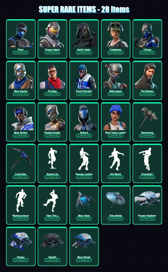 [PC/XBOX] | Fixer | Rogue Agent | Darth Vader | Trailblazer | Trilogy | 184 skin | 141 pickaxe | 141 emote | 135 glider | Lv1731