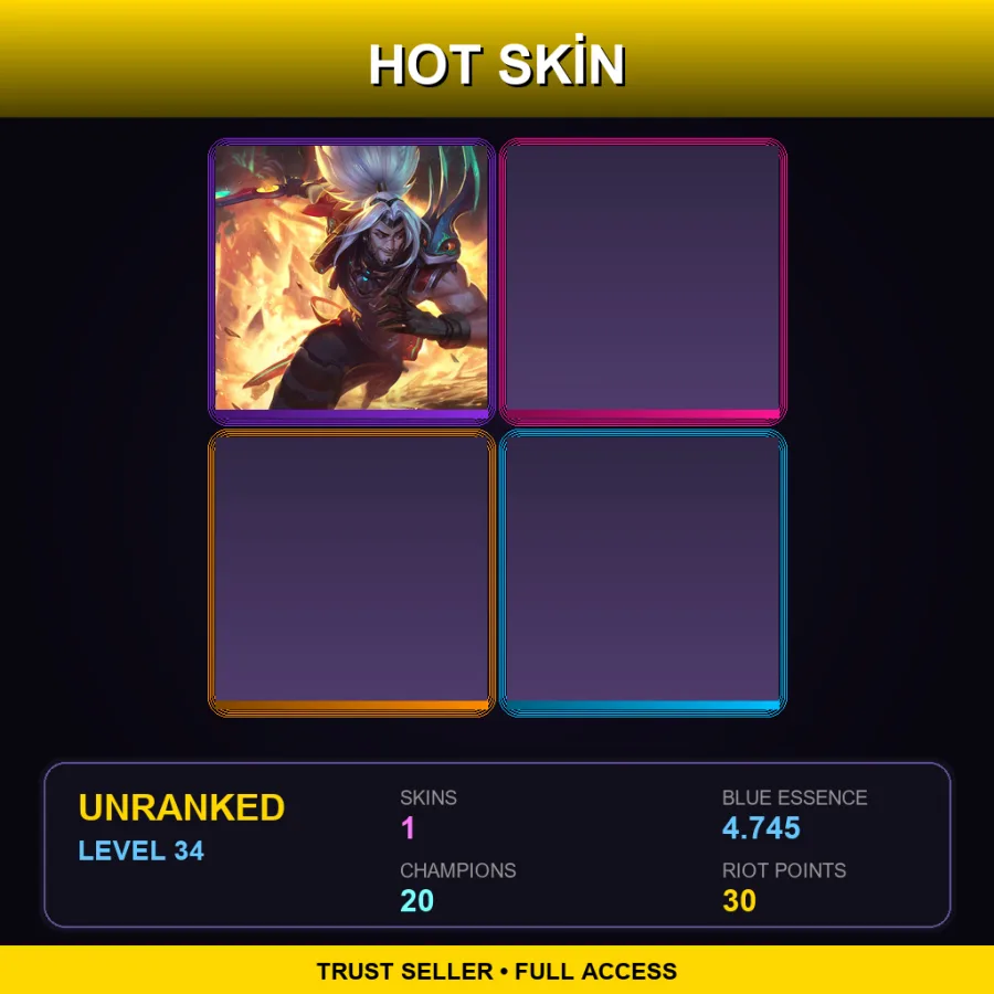 EUW | Lv34 | Unranked | 1 Skin | 20 Champ