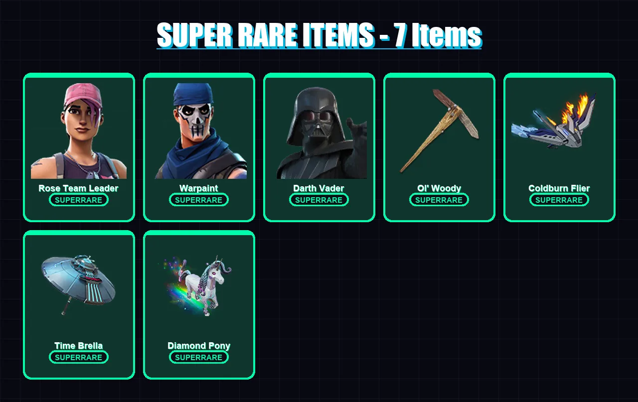 [PC/XBOX/PSN] | Rose Team Leader | Warpaint | Darth Vader | Supersonic | Red Knight | 444 skin | 457 pickaxe | 343 emote | 246 glider | Lv4907
