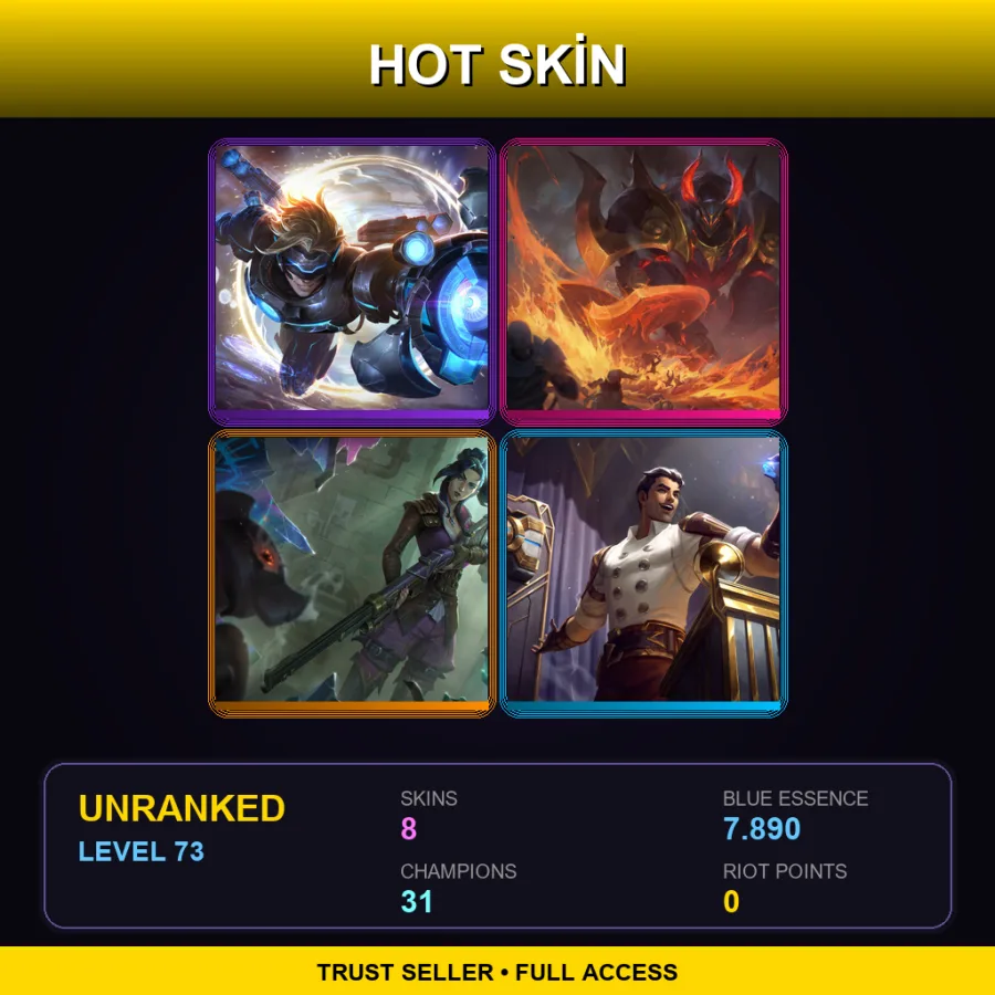 LAS | Lv73 | Unranked | 8 Skin | 31 Champ
