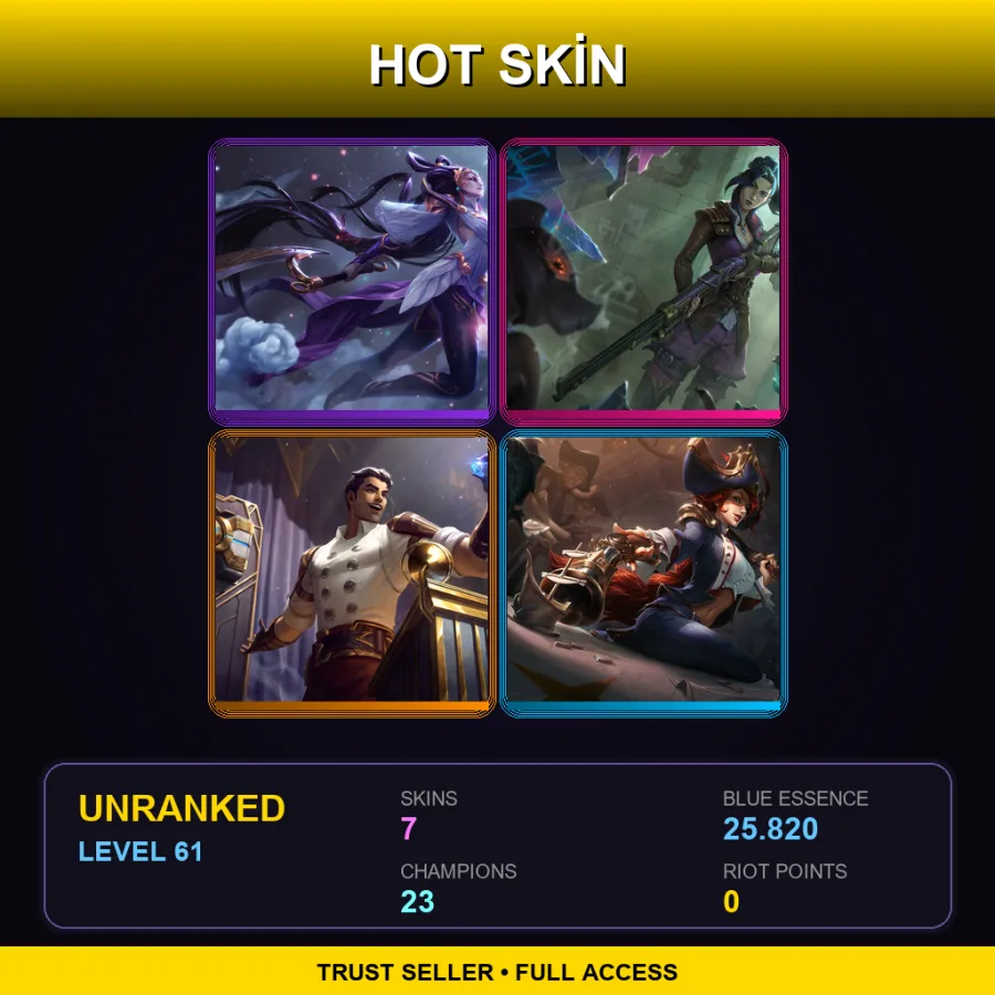 LAN | Lv61 | Unranked | 7 Skin | 23 Champ