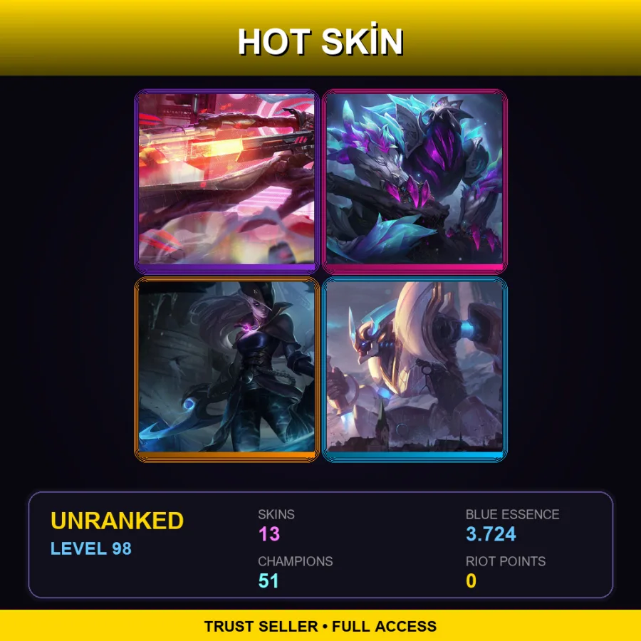 LAS | Lv98 | Unranked | 13 Skin | 51 Champ — Cottontail Teemo