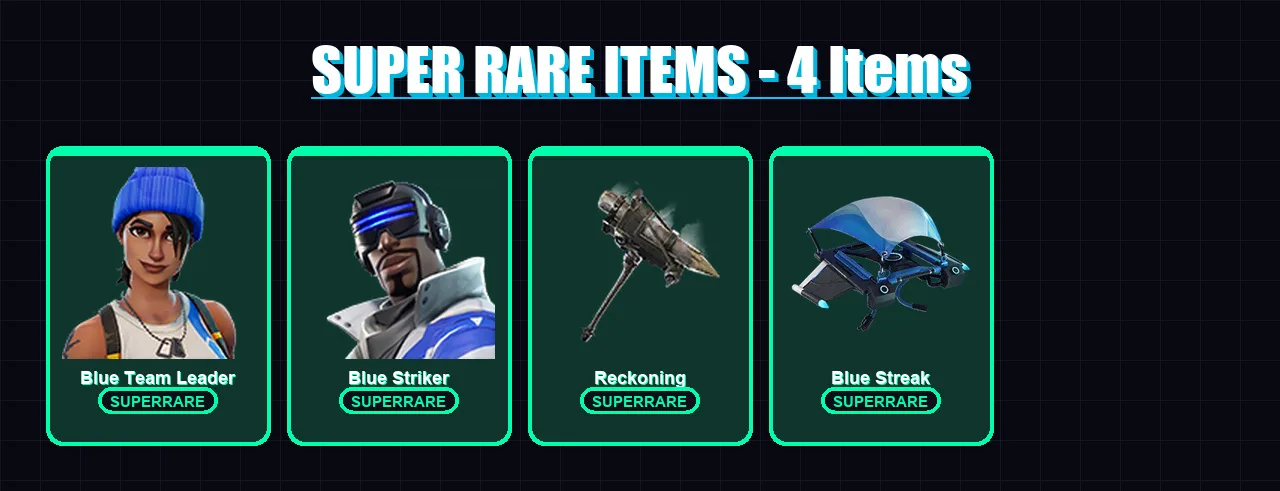 [PS4/PS5/XBOX/PC] | Blue Team Leader | Blue Striker | Calamity | DJ Yonder | Giddy-up | 5 skin | 13 pickaxe | 9 emote | 16 glider | Lv128