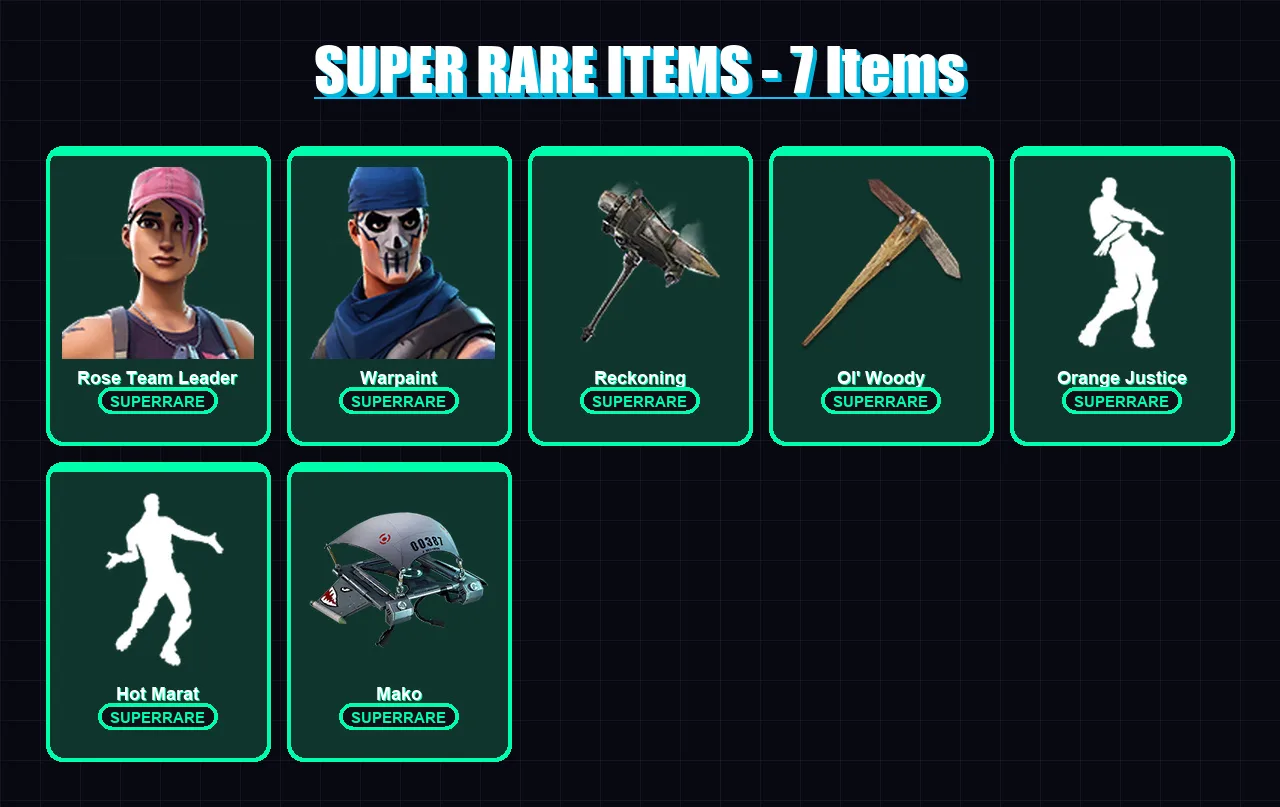 [SWITCH/XBOX/PC] | Rose Team Leader | Warpaint | Drift | Valor | Zenith | 24 skin | 49 pickaxe | 38 emote | 45 glider | Lv837