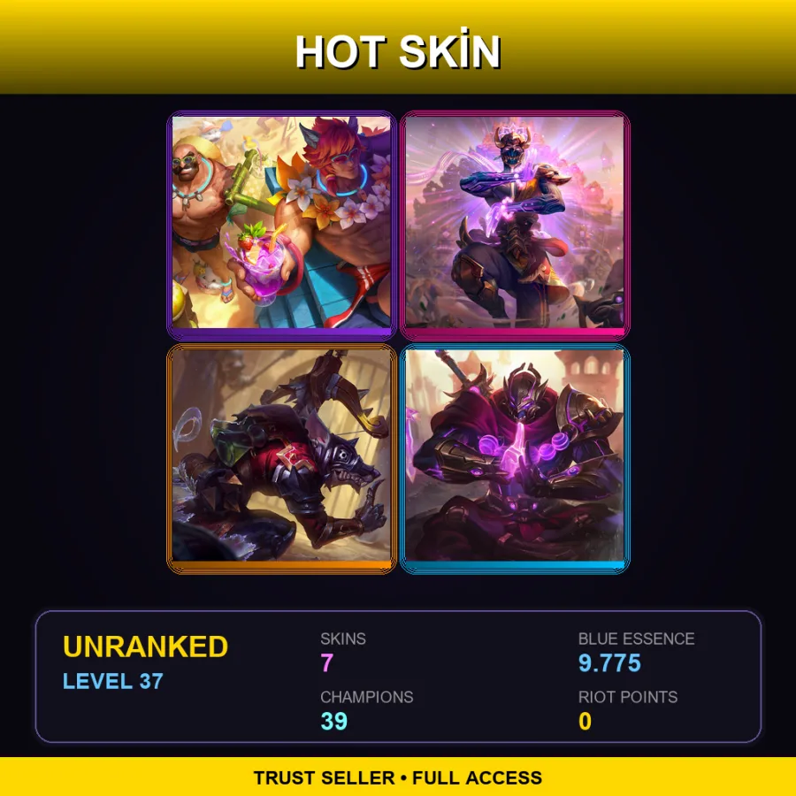 EUNE | Lv37 | Unranked | 7 Skin | 39 Champ