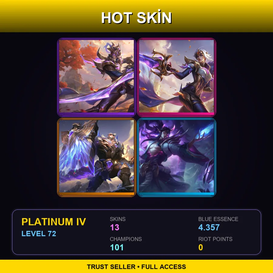 LAS | Lv72 | Platinum IV | 13 Skin | 101 Champ