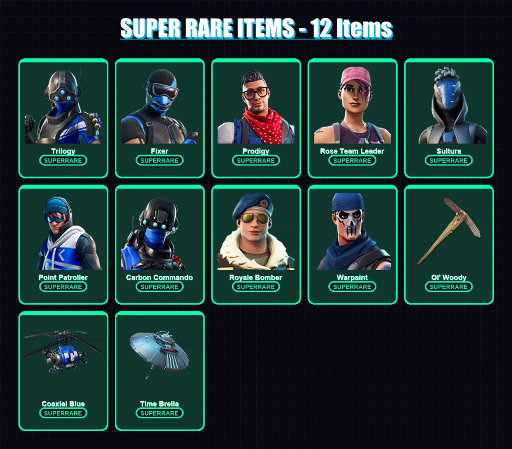 [PC/XBOX/PSN] | Trilogy | Fixer | Prodigy | Rose Team Leader | Sultura | 38 skin | 43 pickaxe | 48 emote | 52 glider | Lv494
