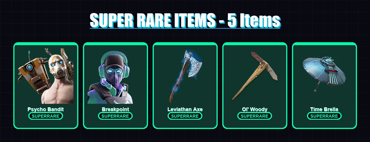 [PC/PSN] | Psycho Bandit | Breakpoint | Spire Assassin | Fade | Omegarok | 132 skin | 145 pickaxe | 86 emote | 101 glider | Lv1437
