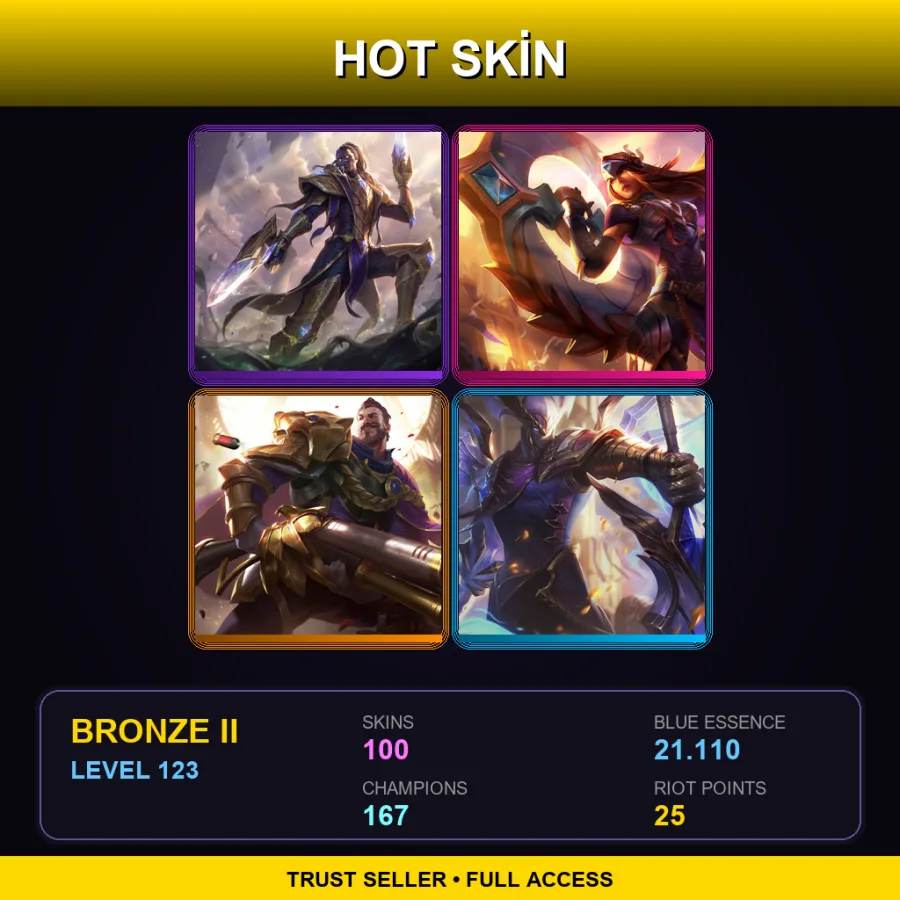 SG | Lv123 | Bronze II | 100 Skin | 167 Champ