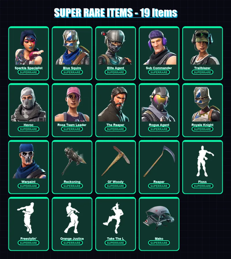 [PC/PSN] | Sparkle Specialist | Blue Squire | Elite Agent | Sub Commander | Trailblazer | 54 skin | 33 pickaxe | 45 emote | 41 glider | Lv591