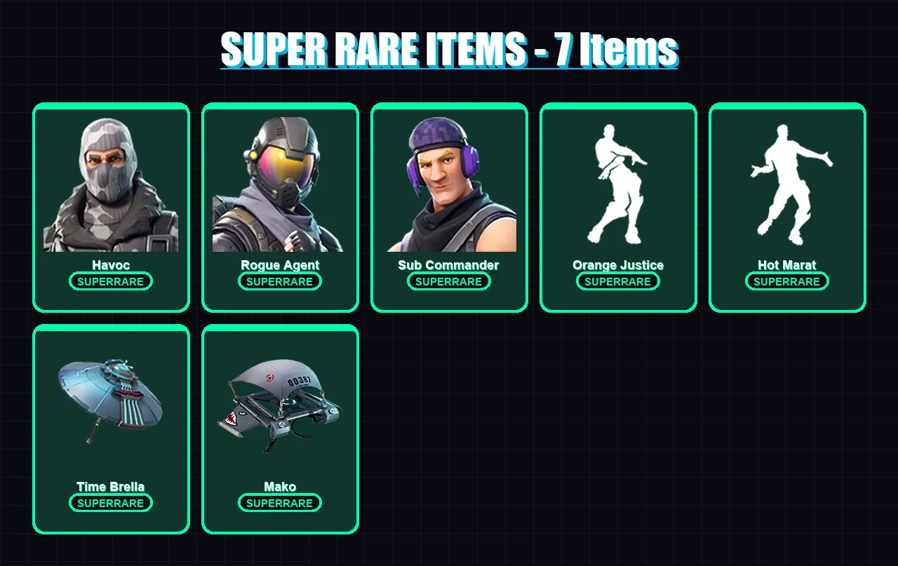 [PC/XBOX] | Havoc | Rogue Agent | Sub Commander | Carbide | Zoey | 10 skin | 16 pickaxe | 28 emote | 22 glider | Lv519