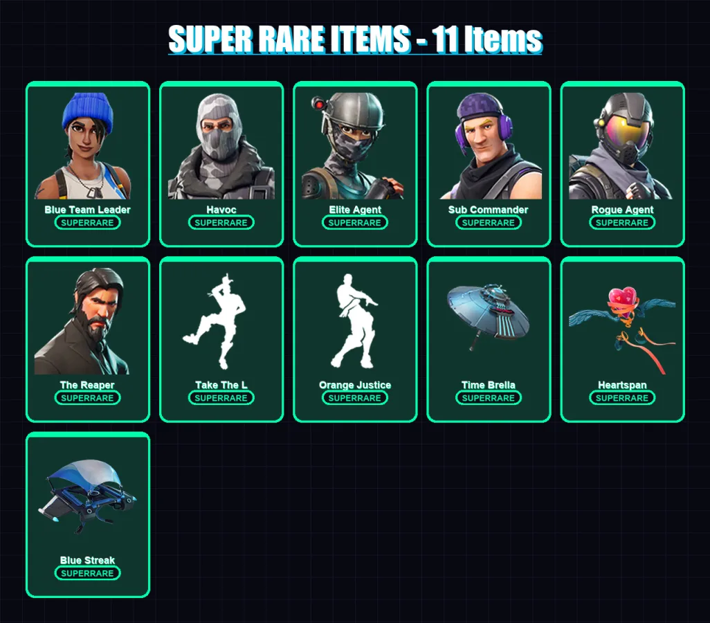 [PC/XBOX/PSN] | Blue Team Leader | Havoc | Elite Agent | Sub Commander | Rogue Agent | 58 skin | 40 pickaxe | 75 emote | 61 glider | Lv812 — Fortnite account
