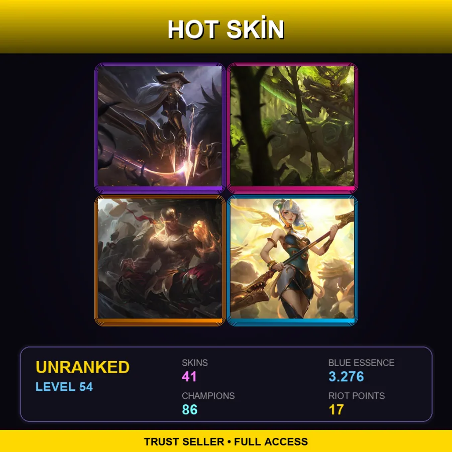 EUNE | Lv54 | Unranked | 41 Skin | 86 Champ — LoL account