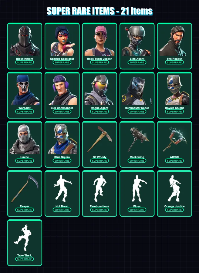 [PC/PSN] | Black Knight | Sparkle Specialist | Rose Team Leader | Elite Agent | The Reaper | 219 skin | 161 pickaxe | 145 emote | 102 glider | Lv122 — Fortnite account