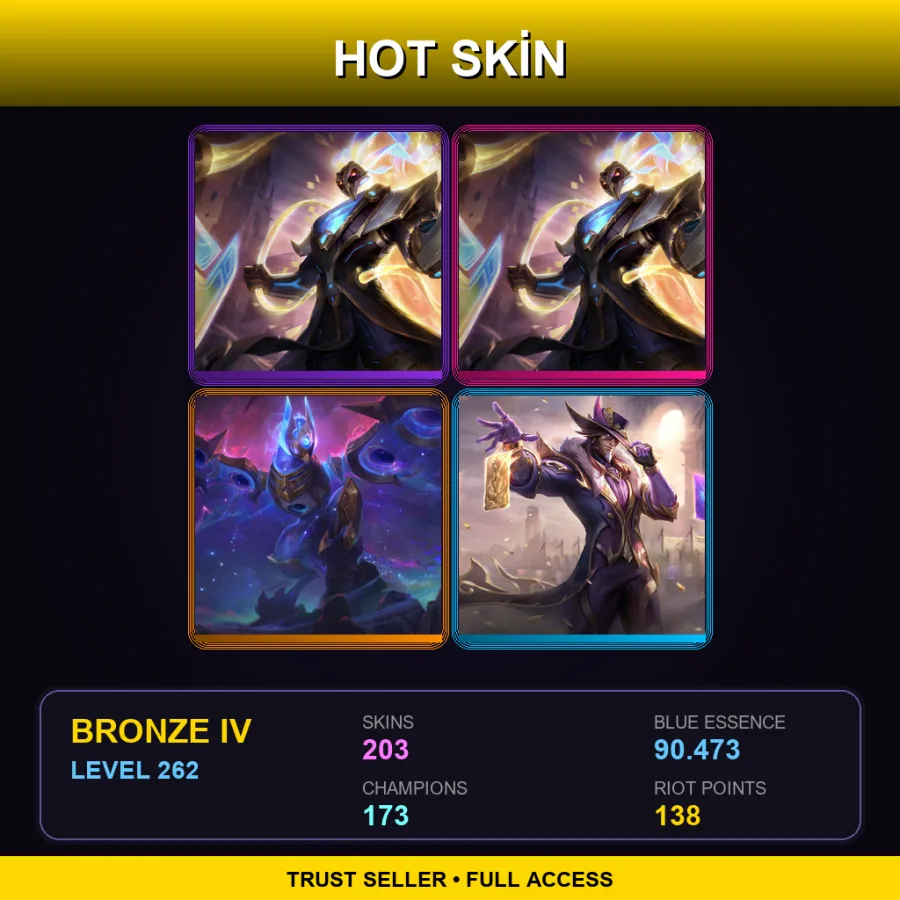 SG | Lv262 | Bronze IV | 203 Skin | 173 Champ