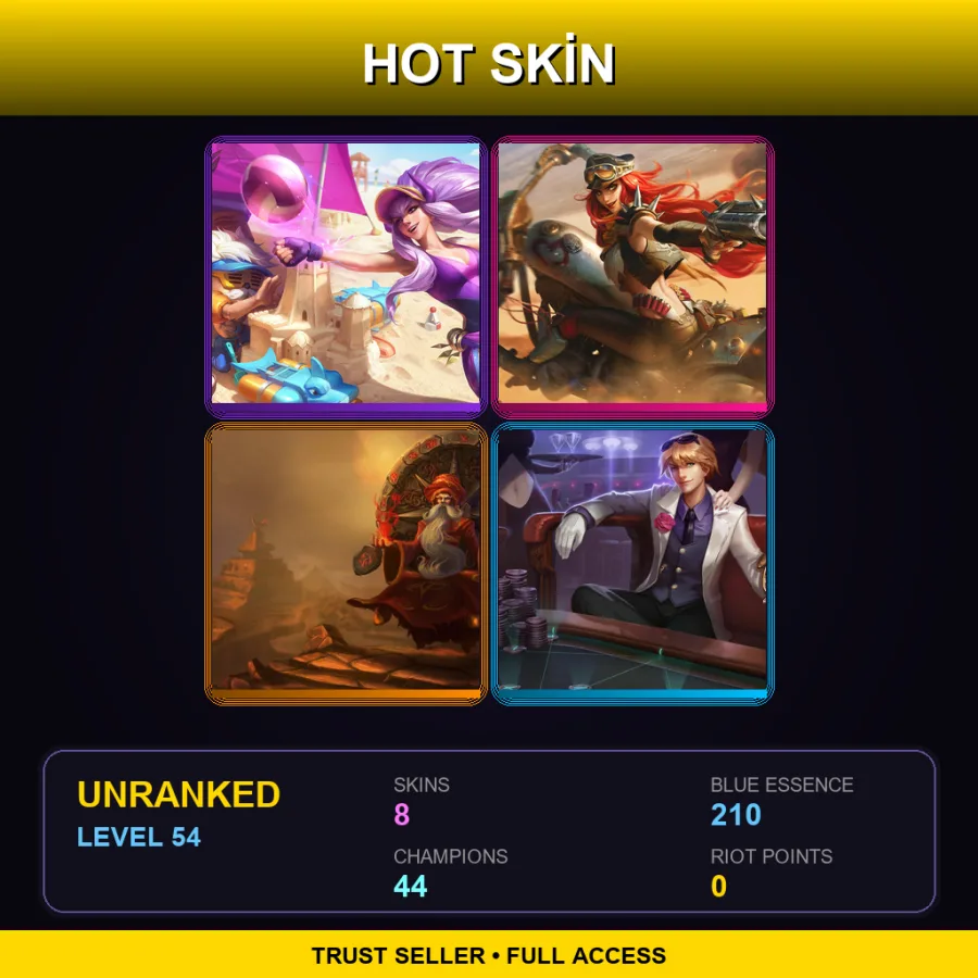TR | Lv54 | Unranked | 8 Skin | 44 Champ