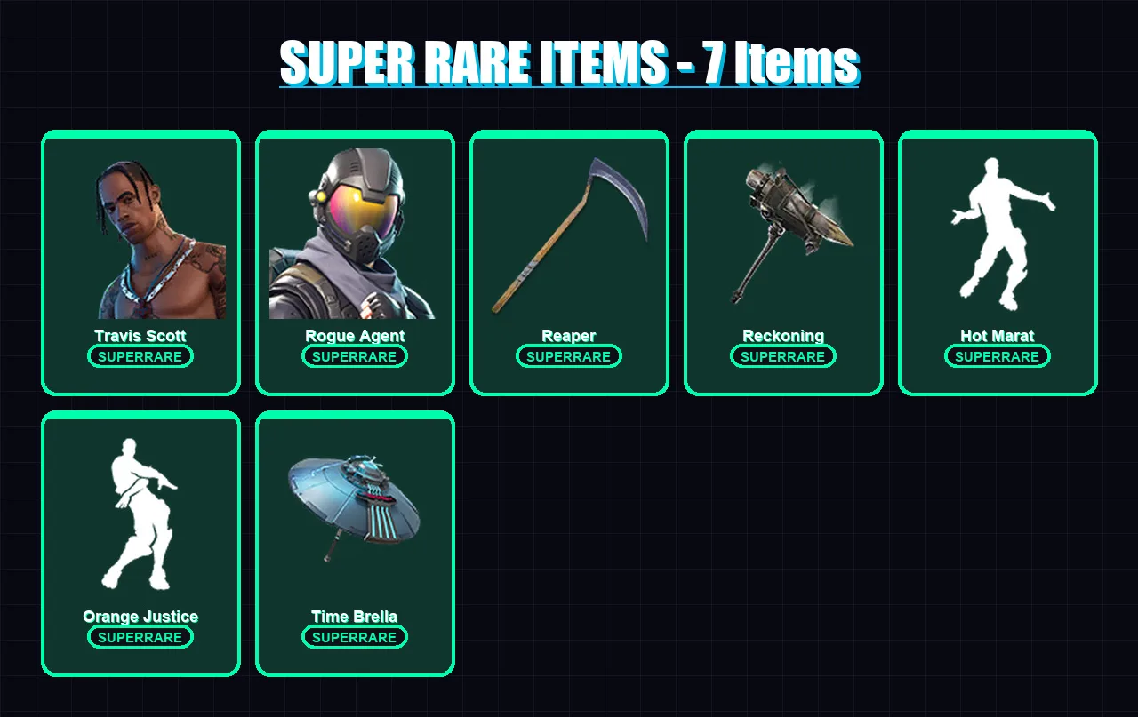 [PC] | Travis Scott | Rogue Agent | Hybrid | Deadpool | The Ice King | 94 skin | 126 pickaxe | 114 emote | 119 glider | Lv1791 — Fortnite account