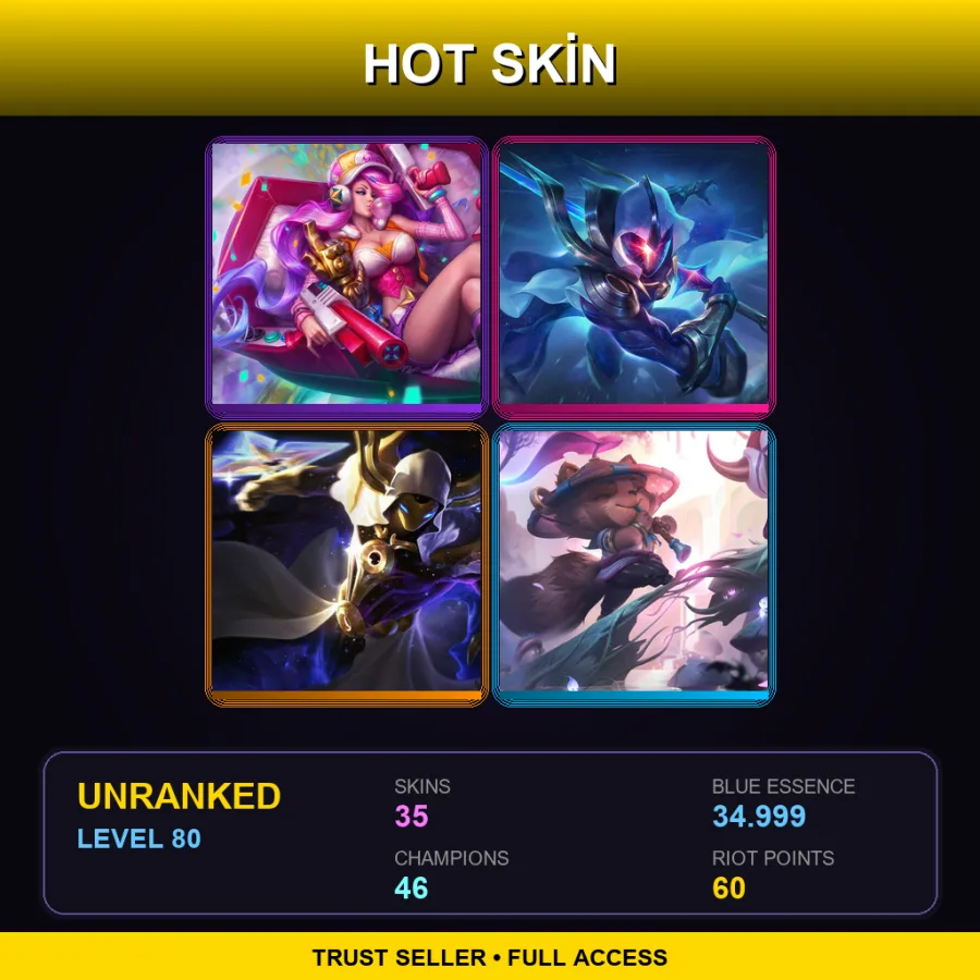 EUNE | Lv80 | Unranked | 35 Skin | 46 Champ