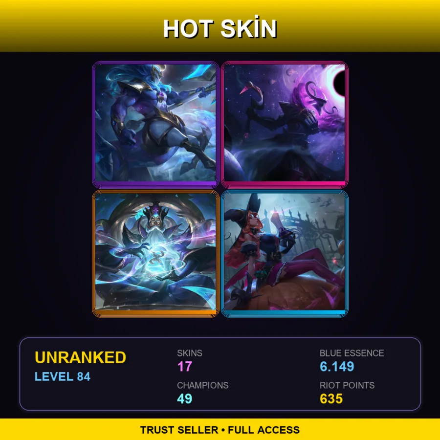EUW | Lv84 | Unranked | 17 Skin | 49 Champ