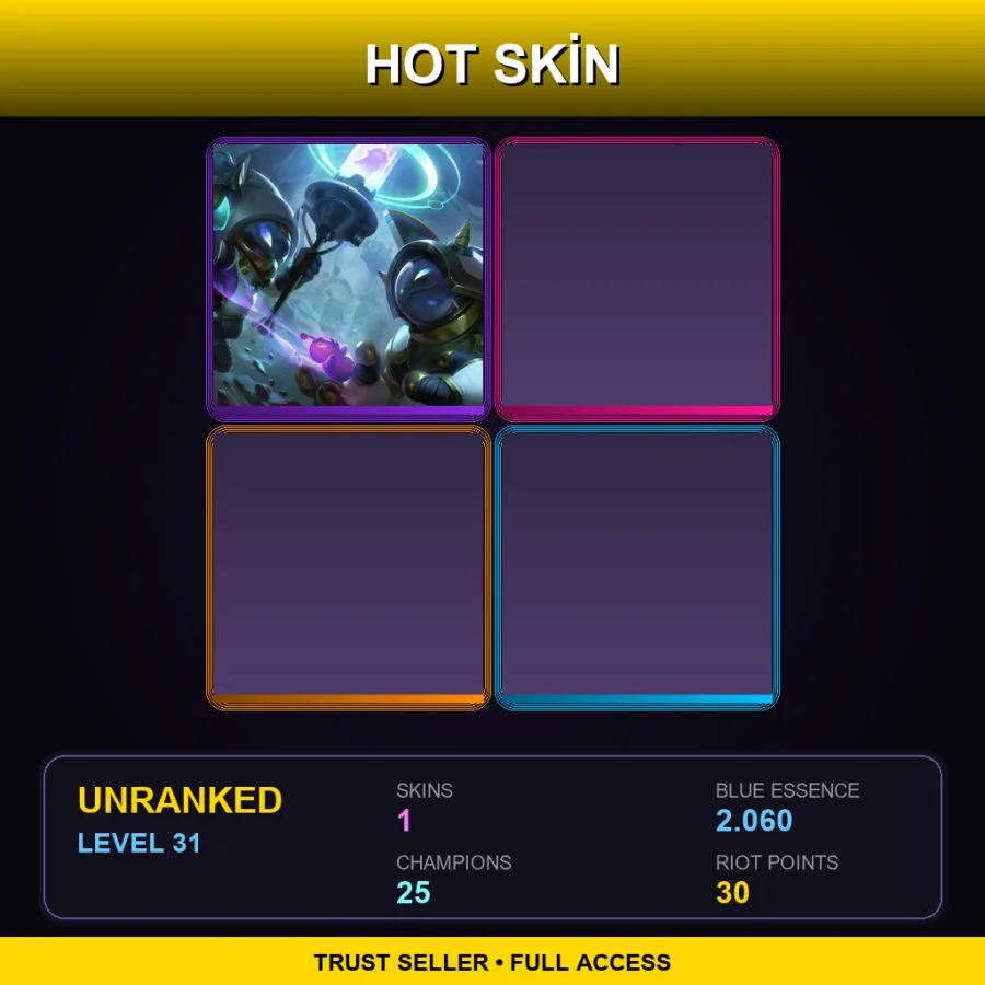 LAS | Lv31 | Unranked | 1 Skin | 25 Champ — Unranked / Smurf League of Legends