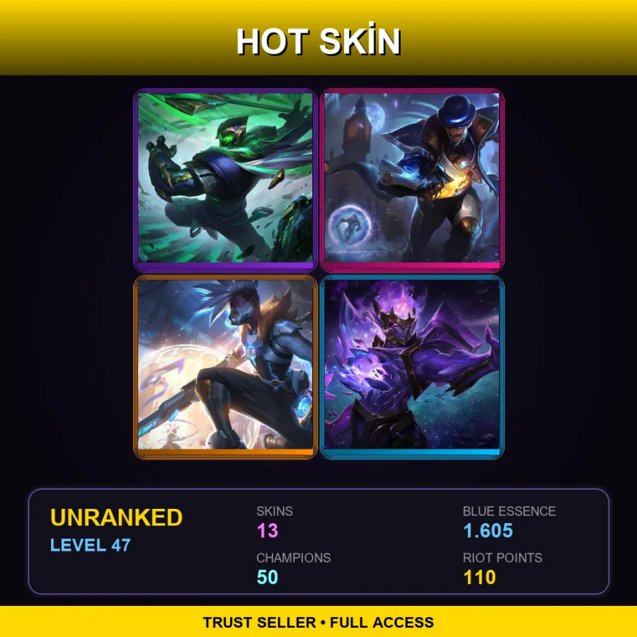 LAS | Lv47 | Unranked | 13 Skin | 50 Champ