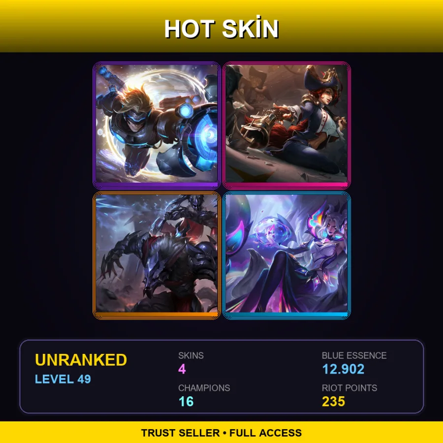 LAS | Lv49 | Unranked | 4 Skin | 16 Champ