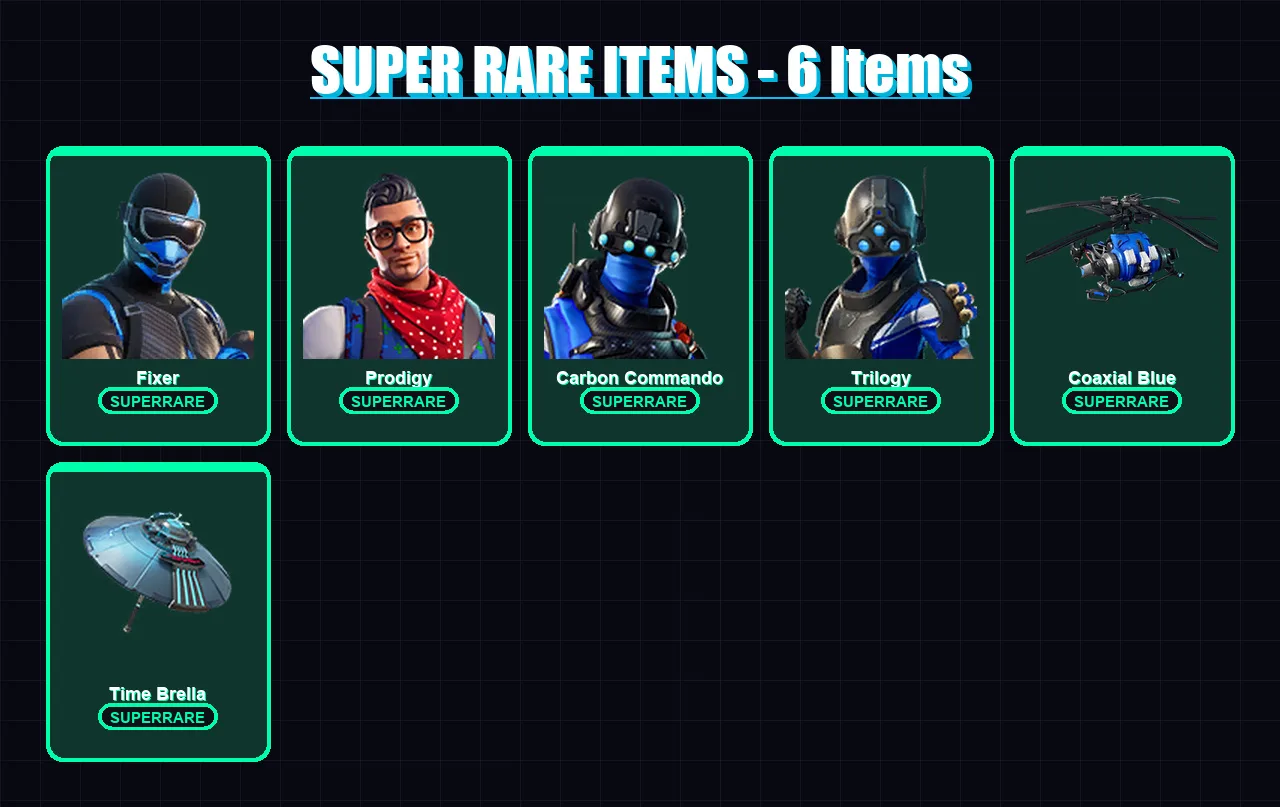 [PS4/PS5/XBOX/PC] | Fixer | Prodigy | Carbon Commando | Trilogy | Fusion | 37 skin | 48 pickaxe | 60 emote | 52 glider | Lv927
