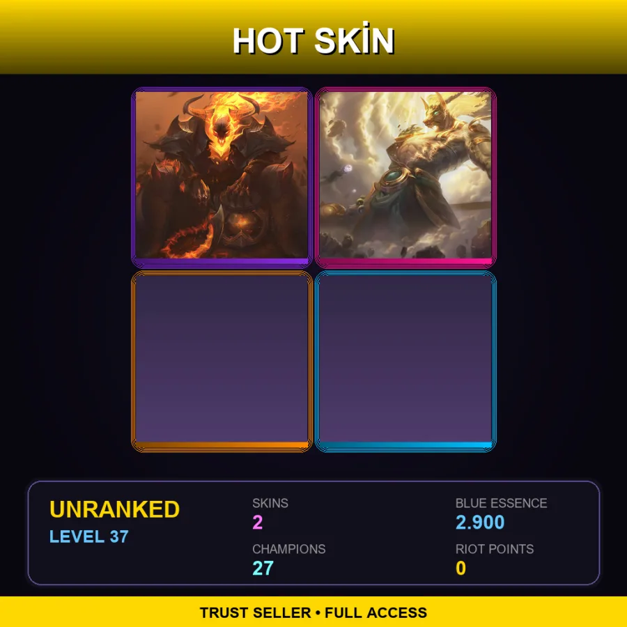 TR | Lv37 | Unranked | 2 Skin | 27 Champ — LoL account