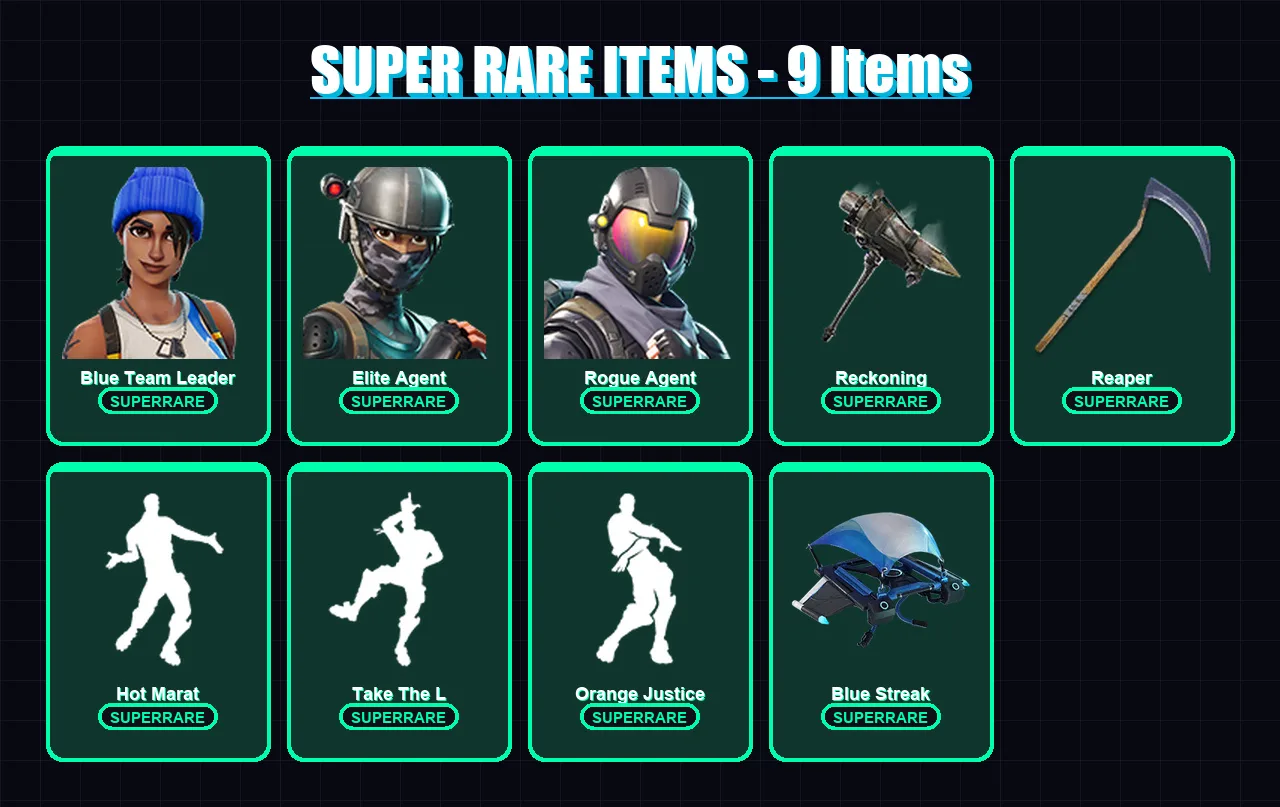 [PC/XBOX] | Blue Team Leader | Elite Agent | Rogue Agent | A.I.M. | Valor | 51 skin | 47 pickaxe | 55 emote | 57 glider | Lv710