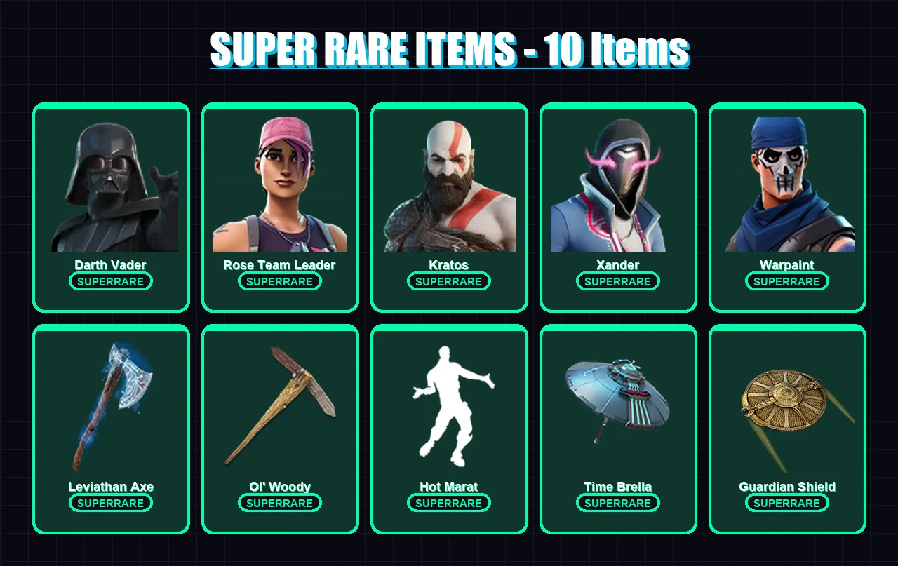 [PC/PSN] | Darth Vader | Rose Team Leader | Kratos | Xander | Warpaint | 500 skin | 473 pickaxe | 410 emote | 234 glider | Lv3294 — Fortnite account