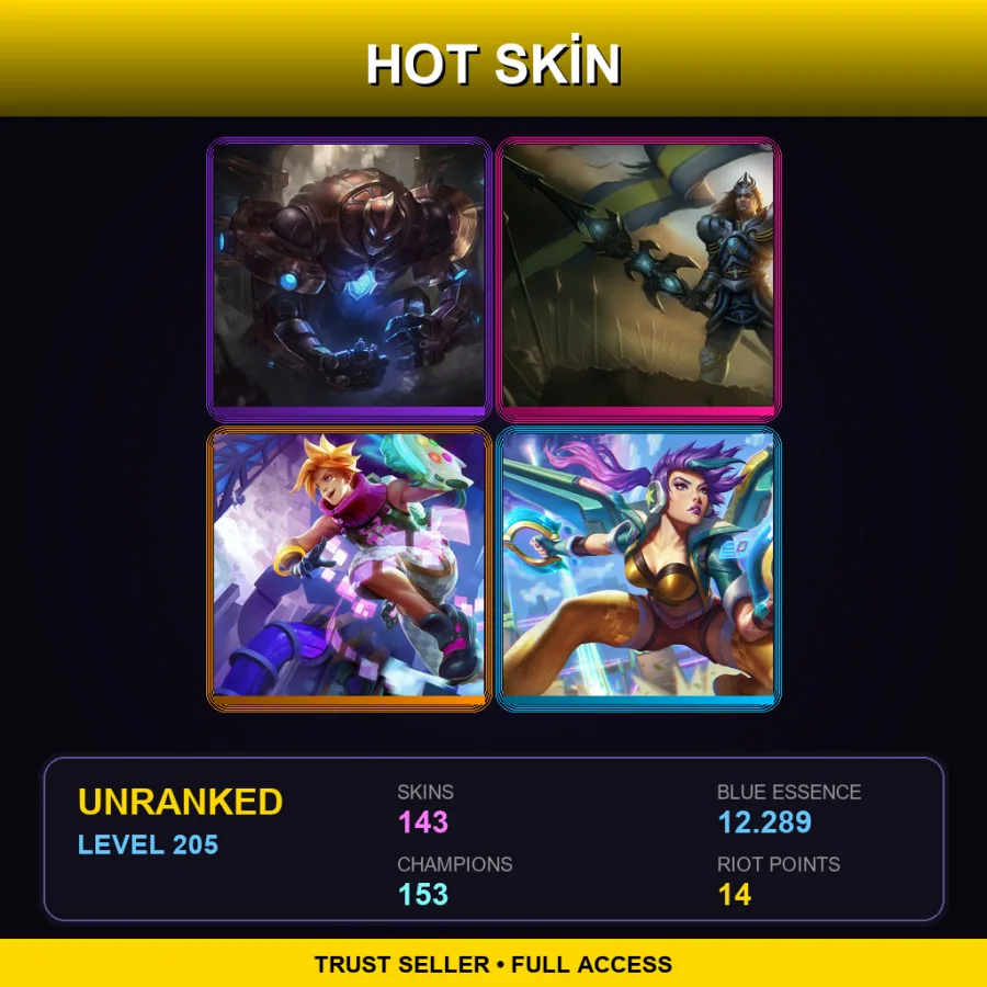 TW | Lv205 | Unranked | 143 Skin | 153 Champ