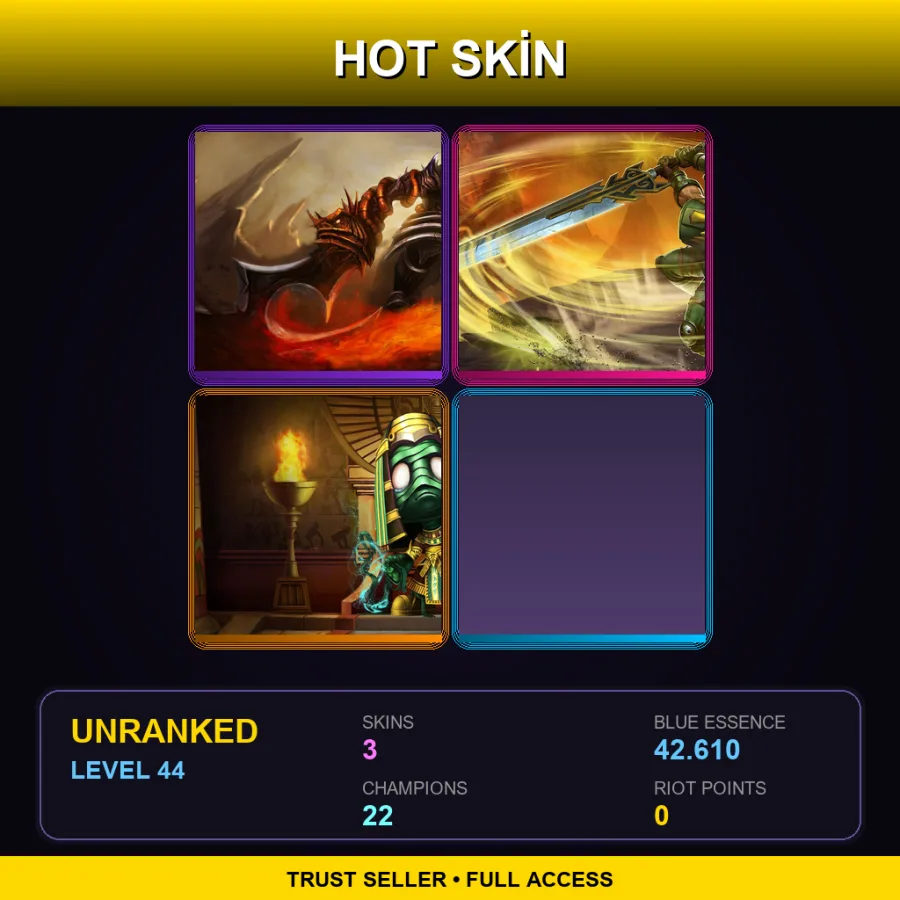 LAN | Lv44 | Unranked | 3 Skin | 22 Champ — Commando Garen
