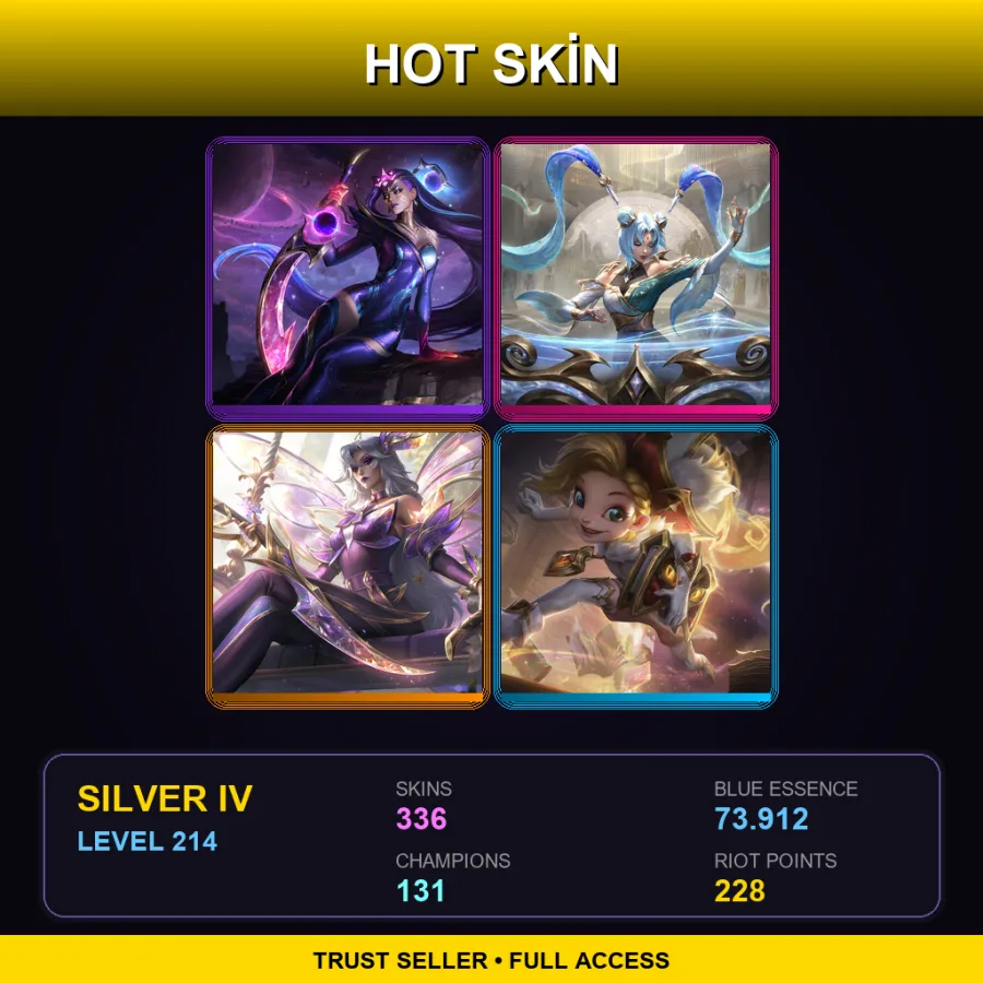 NA | Lv214 | Silver IV | 336 Skin | 131 Champ