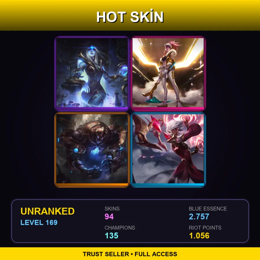 BR | Lv169 | Unranked | 94 Skin | 135 Champ