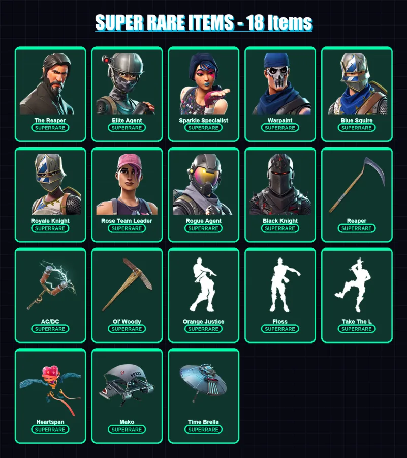 [PC/PSN] | The Reaper | Elite Agent | Sparkle Specialist | Warpaint | Blue Squire | 46 skin | 48 pickaxe | 56 emote | 59 glider | Lv992