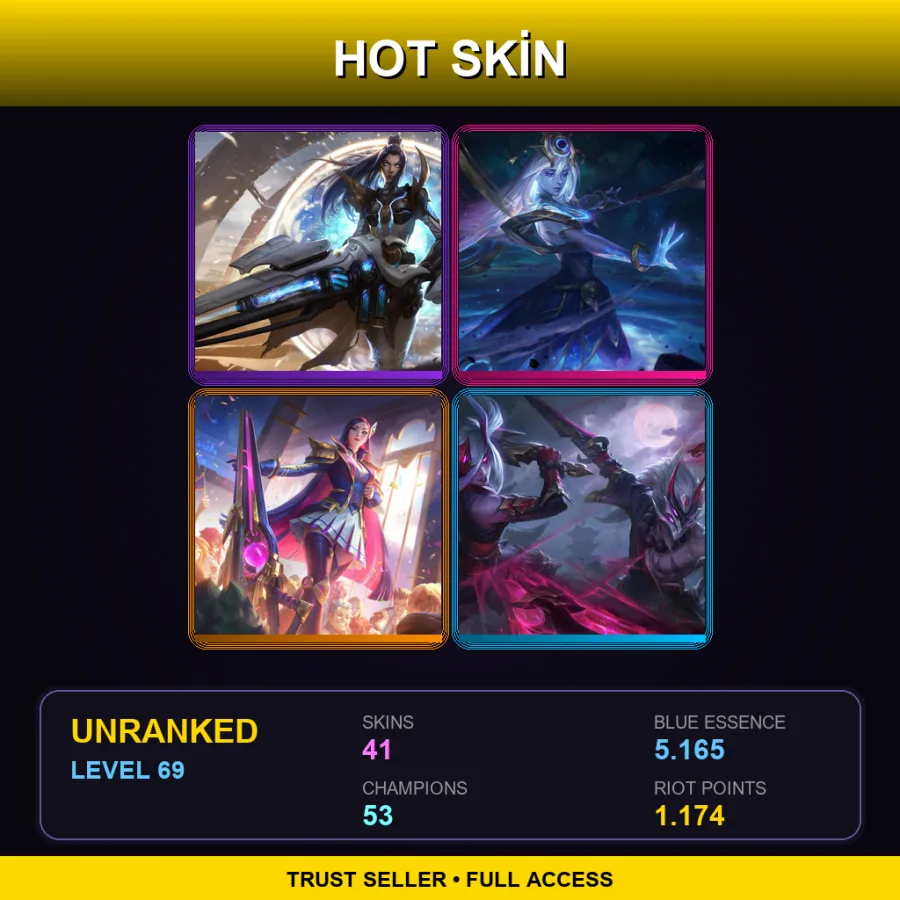 EUW | Lv69 | Unranked | 41 Skin | 53 Champ