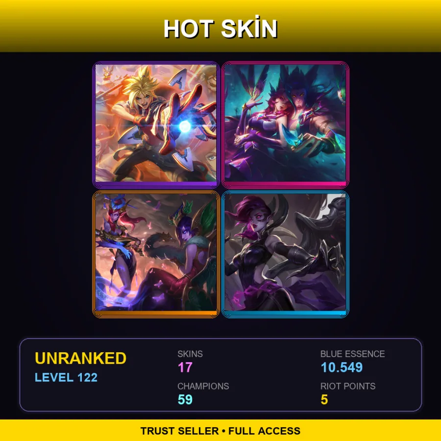 EUW | Lv122 | Unranked | 17 Skin | 59 Champ — Transcended Kayle