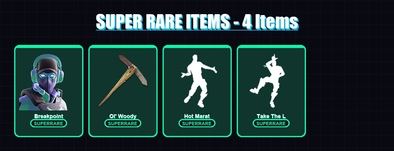[PC/XBOX/PSN] | Breakpoint | Joey | Fade | Era | Vendetta | 109 skin | 124 pickaxe | 99 emote | 100 glider | Lv1268