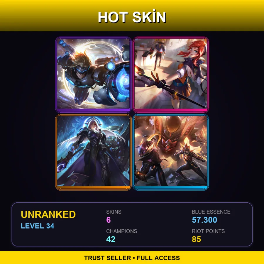 TR | Lv34 | Unranked | 6 Skin | 42 Champ