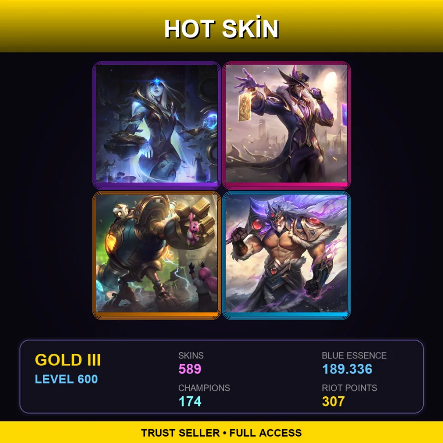 BR | Lv600 | Gold III | 589 Skin | 174 Champ