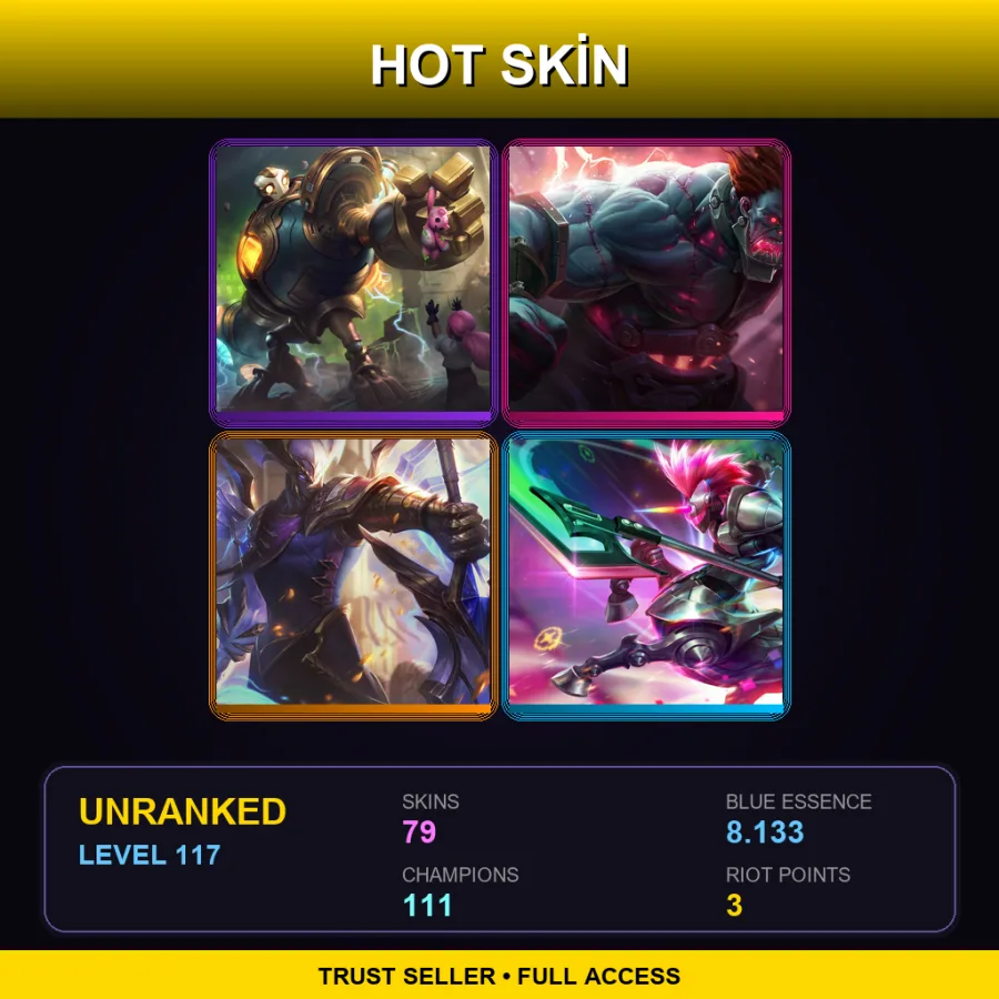 SG | Lv117 | Unranked | 79 Skin | 111 Champ — LoL account