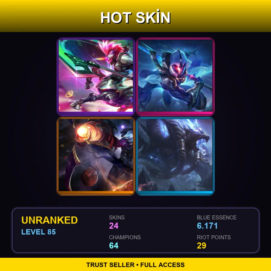 LAN | Lv85 | Unranked | 24 Skin | 64 Champ — Bad Santa Veigar
