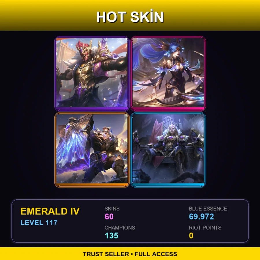 VN | Lv117 | Emerald IV | 60 Skin | 135 Champ