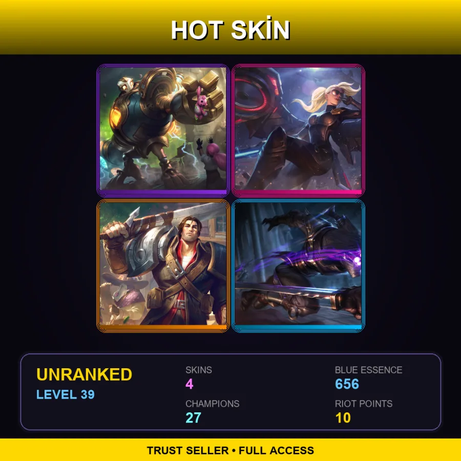 EUNE | Lv39 | Unranked | 4 Skin | 27 Champ