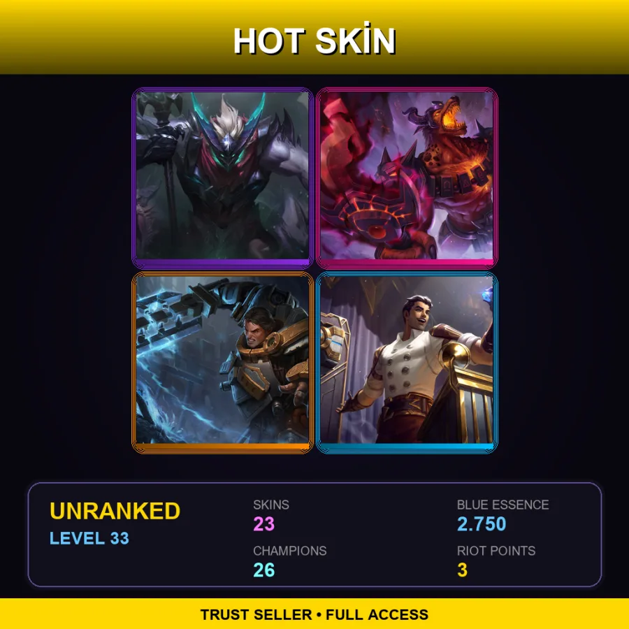EUW | Lv33 | Unranked | 23 Skin | 26 Champ — Dreadknight Garen